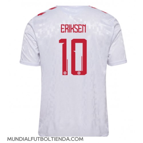 Camiseta Dinamarca Christian Eriksen #10 Segunda Equipación Replica Eurocopa 2024 mangas cortas